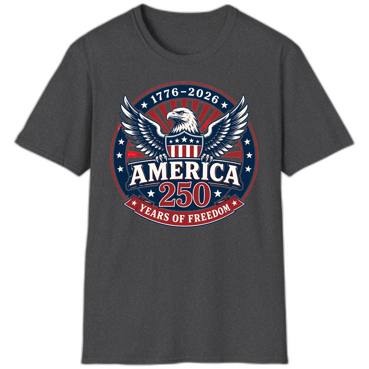 America 250 Years Of Freedom Celebration T-Shirt in Dark Heather